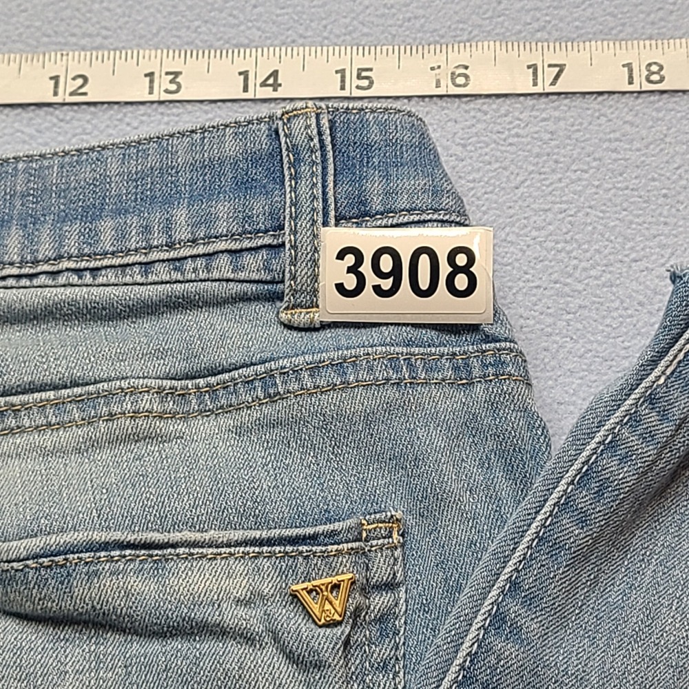 Wit & Wisdom Straight Leg Jeans Womens 12 Blue Excellent Raw Frayed Hem - Picture 8 of 8
